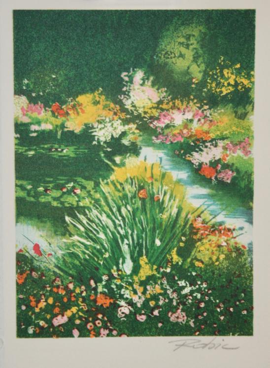 Raphael ROBIC - Original print - Lithograph - Water garden in Giverny 2