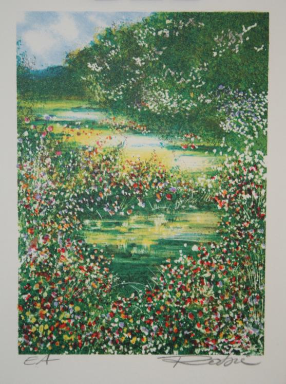 Raphael ROBIC - Original print - Lithograph - Water garden in Giverny 3