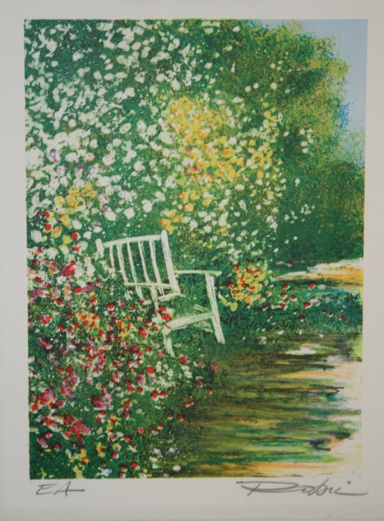 Raphael ROBIC - Original print - Lithograph - Garden in Giverny 2