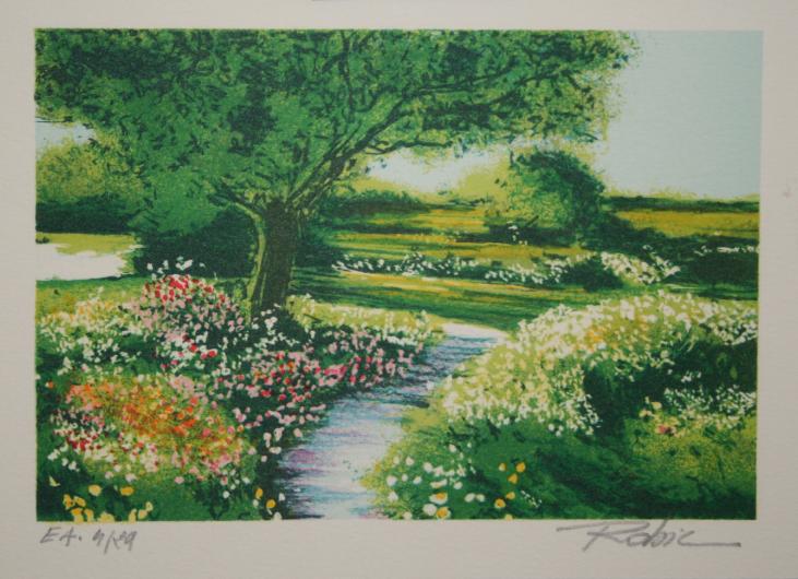 Raphael ROBIC - Original print - Lithograph - Garden in Giverny 6