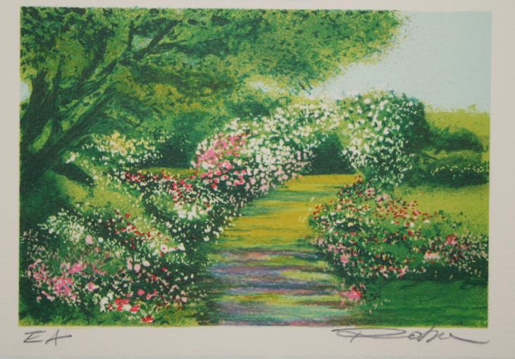 Raphael ROBIC - Original print - Lithograph - Garden in Giverny 7