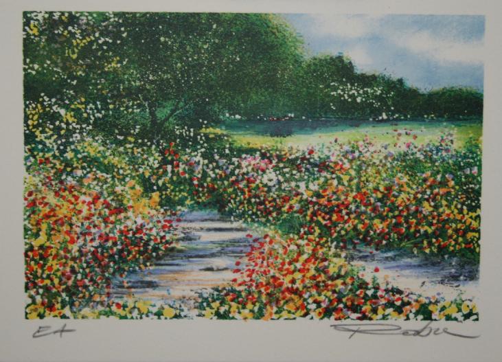 Raphael ROBIC - Original print - Lithograph - Garden in Giverny 10