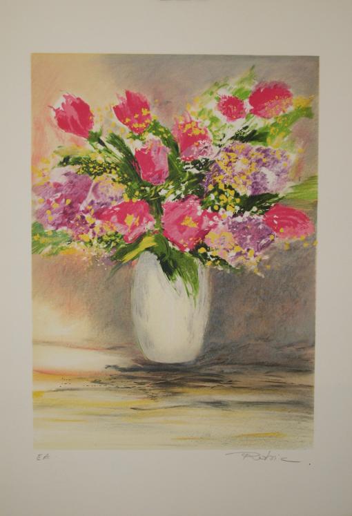Raphael ROBIC - Original print - Lithograph - Bouquet of flowers 1