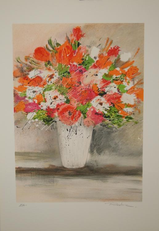 Raphael ROBIC - Original print - Lithograph - Bouquet of flowers 2