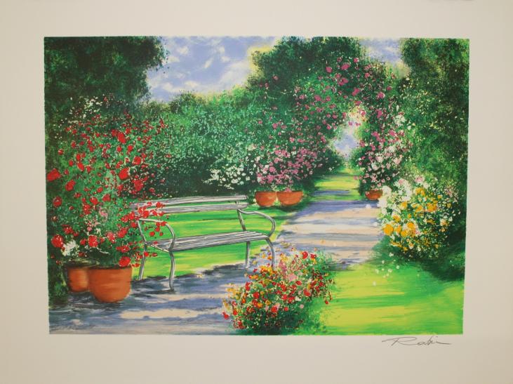 Raphael ROBIC - Original print - Lithograph - Garden in Giverny 11