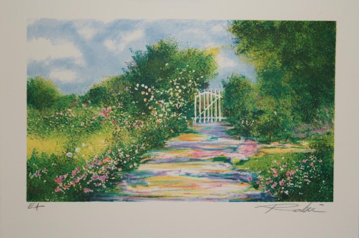 Raphael ROBIC - Original print - Lithograph - Gate in Giverny 6