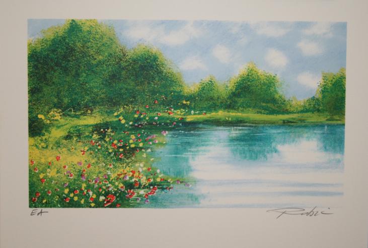 Raphael ROBIC - Original print - Lithograph - Water garden in Giverny 4