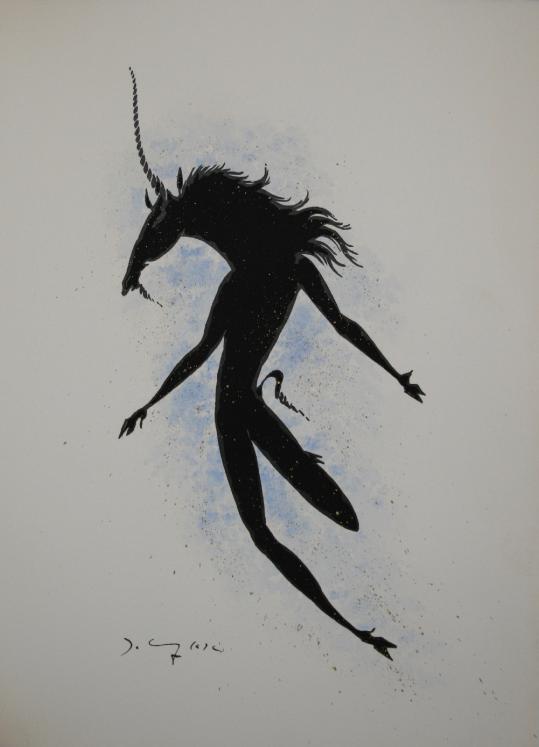 Frédéric DELANGLADE - Print - Lithograph - Zodiac Unicorn