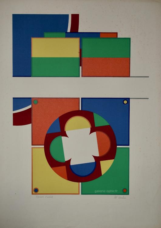 Pol GACHON - Original signed lithograph - Composition 3