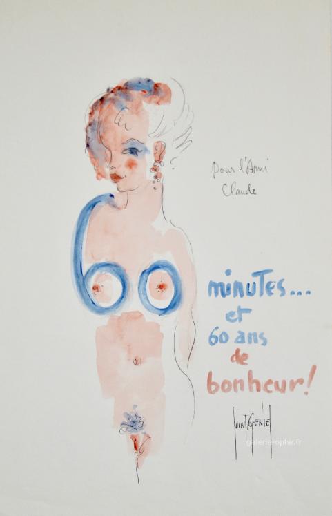 Francis SAINT GENIES - Original painting - Gouache - 60 Years