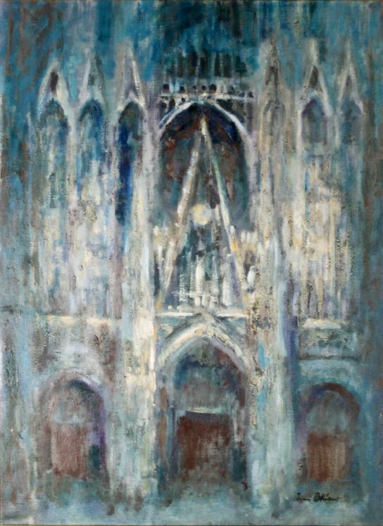 Jean BREANT - Original painting - Oil - The blue cathedral