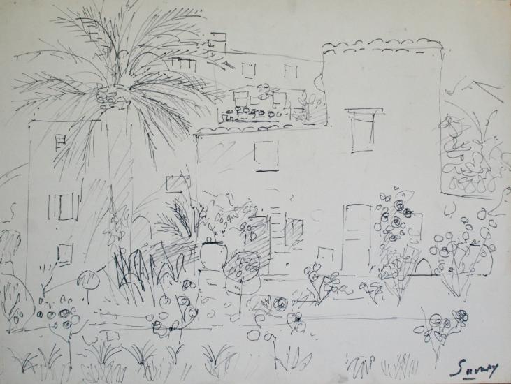 Robert SAVARY - Original drawing - Felt - House of Grasse