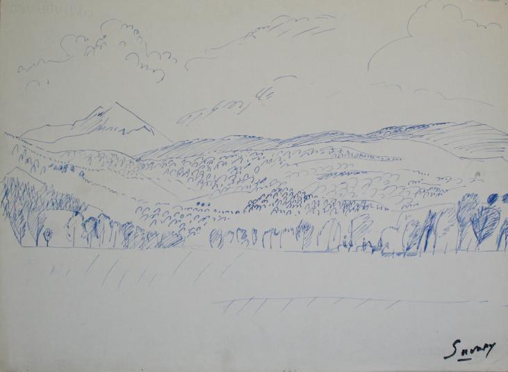 Robert SAVARY - Original drawing - Felt - Landscape