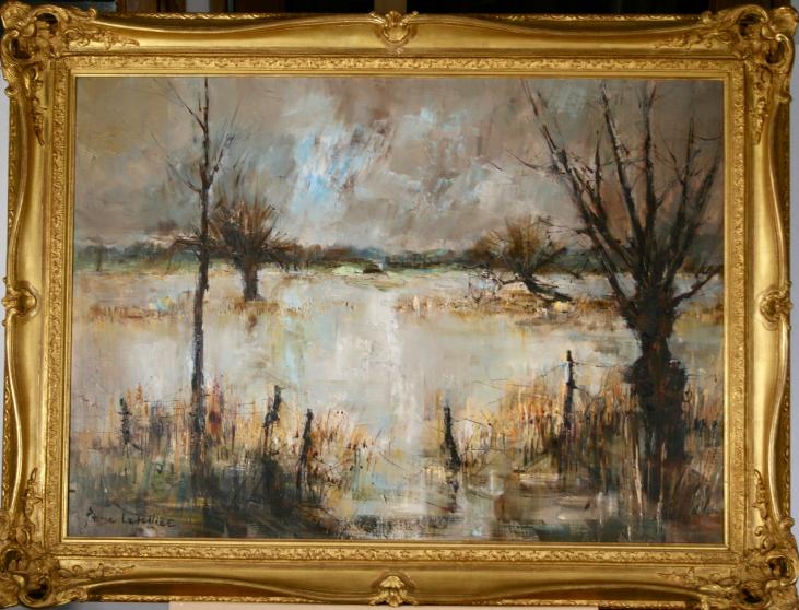 Pierre LETELLIER - Original painting - Oil - The pond