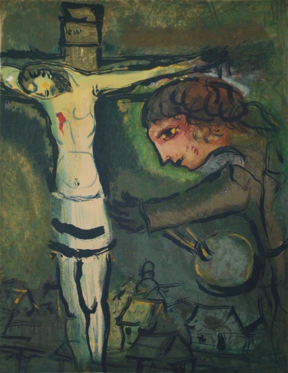 Marc CHAGALL - Original print - Lithograph - Christ on the cross