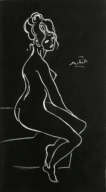 Janie Michels - Original painting - Gouache - Naked 1