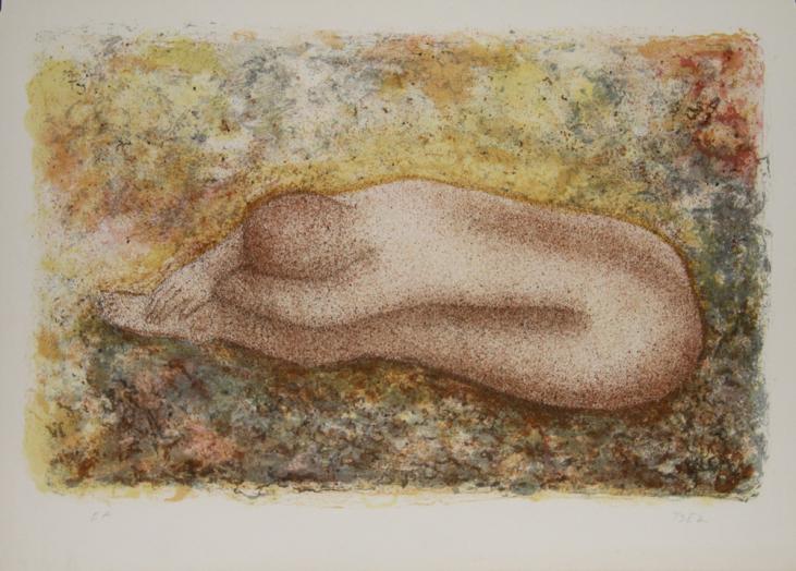 Michel BEZ - Original print - Lithograph - Naked woman 2