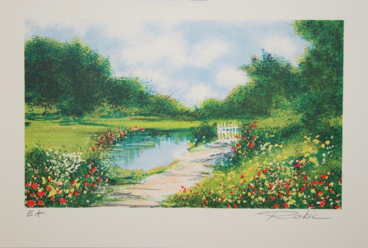 Raphael ROBIC - Original print - Lithograph - Gate in Giverny 5