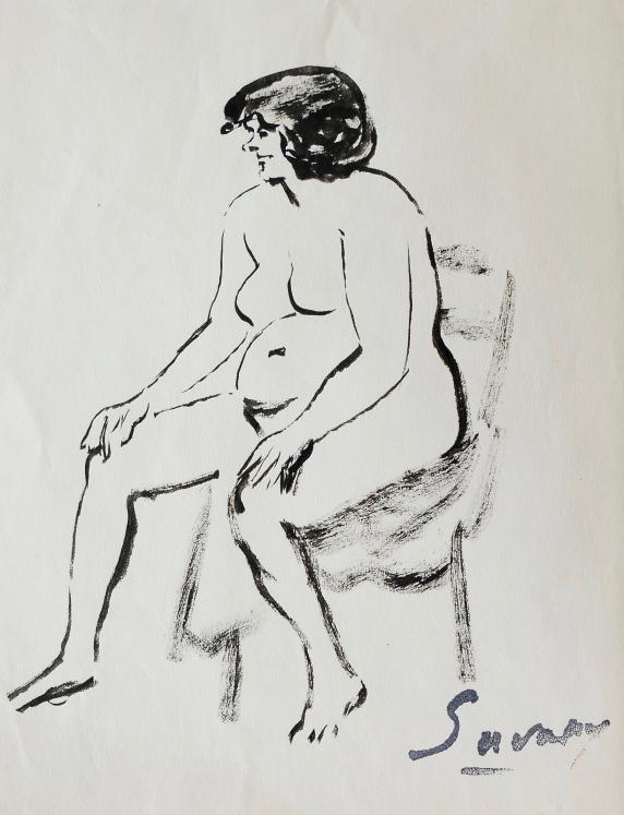Robert SAVARY - Original drawing - Ink - Nude 94