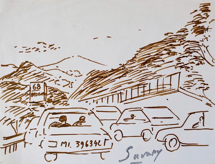Robert SAVARY - Original drawing - Felt - Travel to Italy 1