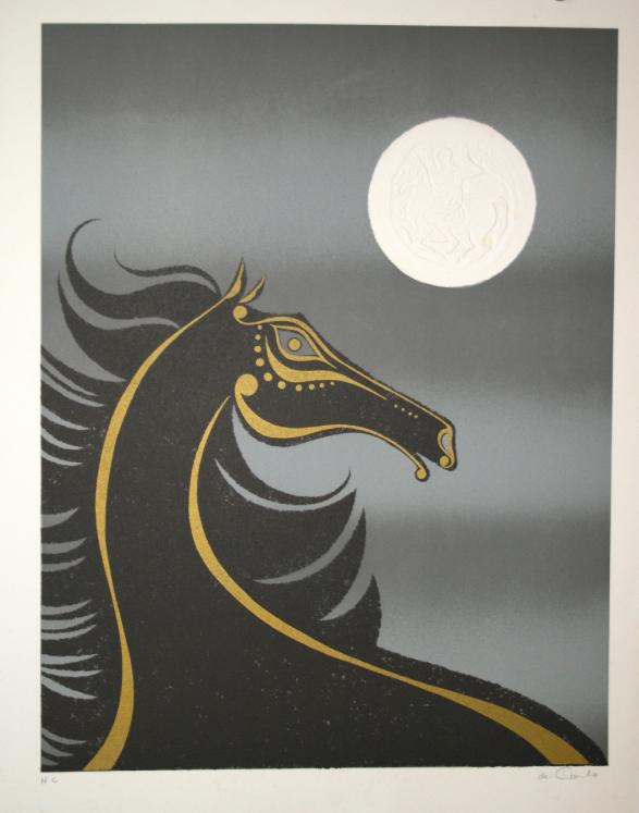 Llewellyn DE CARLO - Original print - Lithograph - Horse