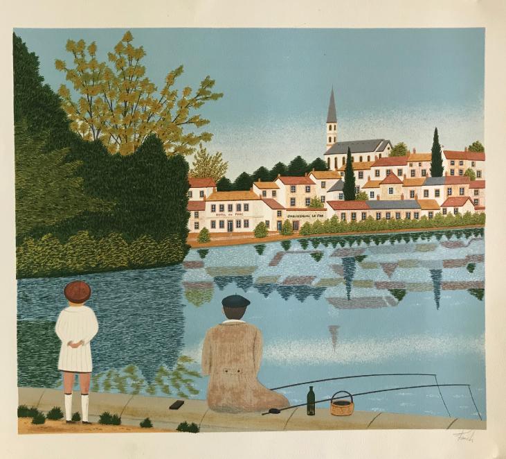François LEDAN dit FANCH - Original Print - Lithograph - Fishing