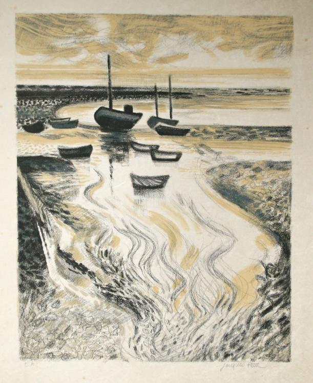 Jacques PETIT - Original print - Lithography - The tide