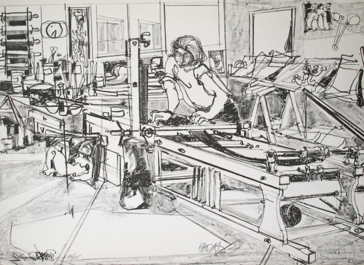 Jordi BONAS - Original print - Lithograph - The lithographer's studio