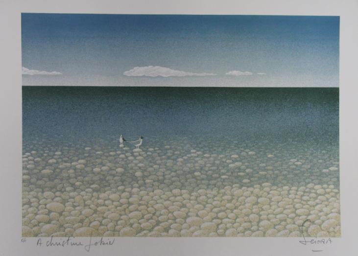 Daniel SCIORA - Original print - Lithograph - Seagulls