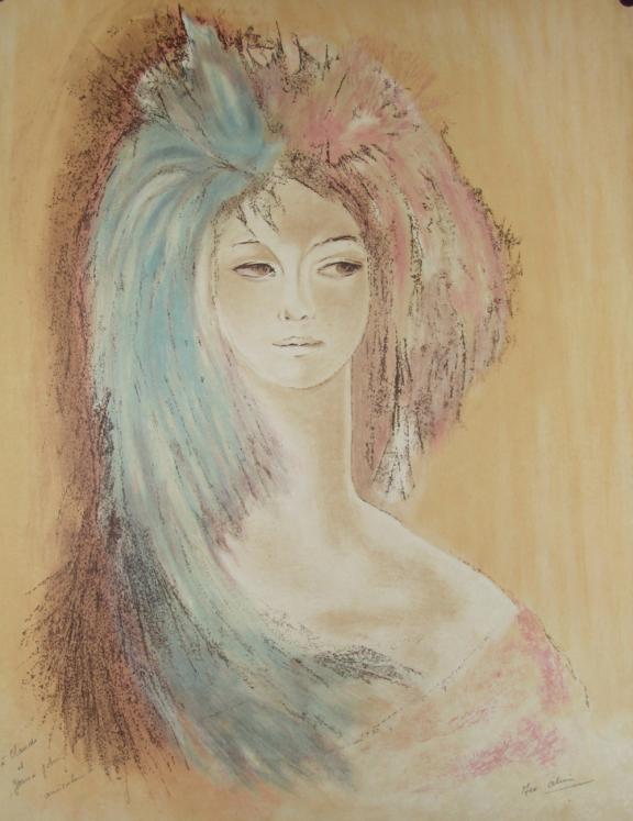 Isa CELINI - Original print - Lithograph - Young cabaret woman