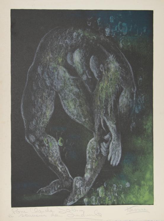 Ludmila TCHERINA - Original print - Lithograph - The blue dancer