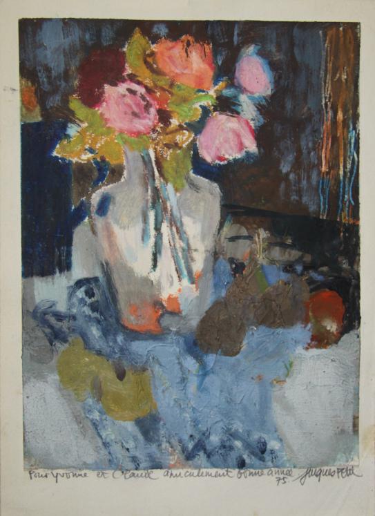 Jacques PETIT - Original painting - Acrylic - Bouquet of flowers