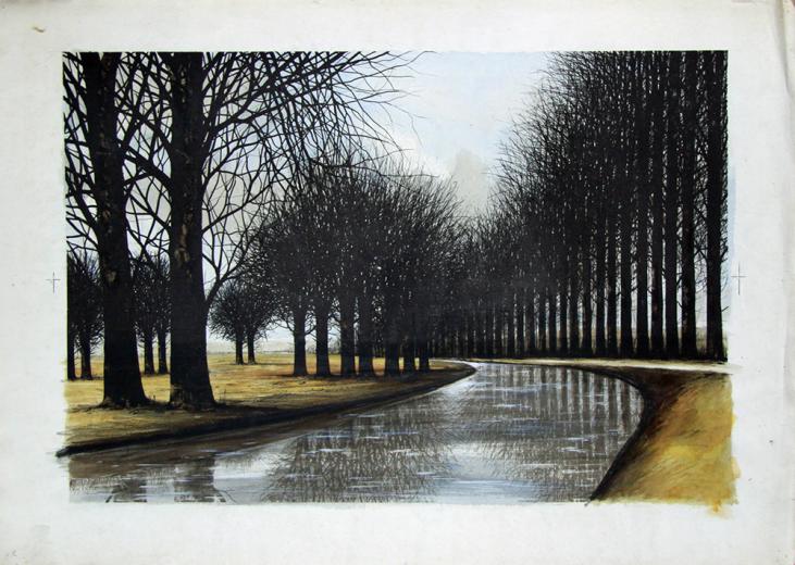 Jacques DEPERTHES - Original painting - Watercolor - The canal