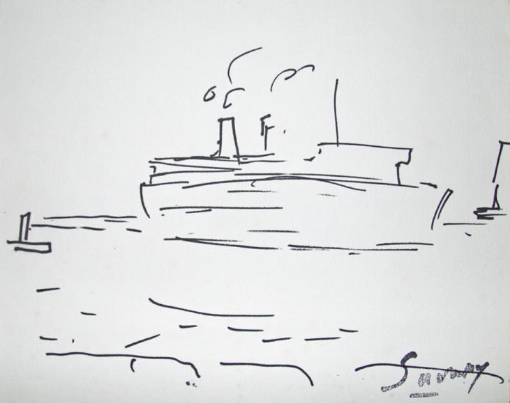 Robert SAVARY - Original drawing - Felt - The liner