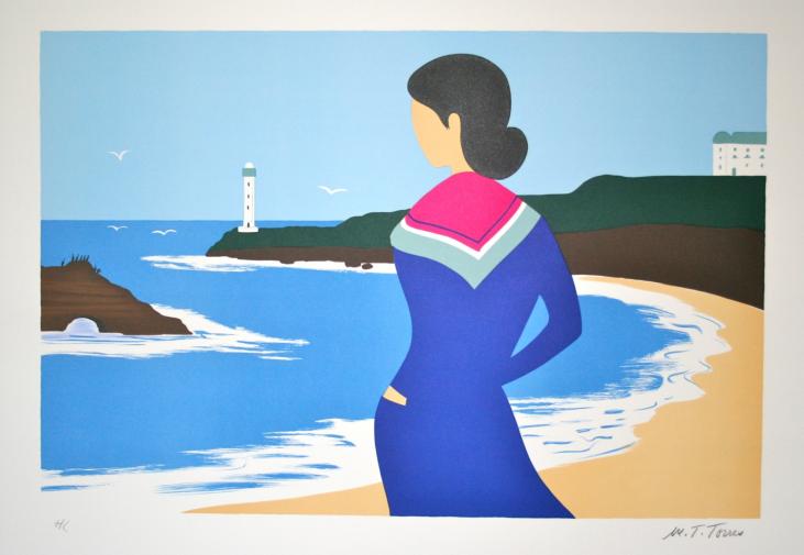 Maria TORRES - Original print - Lithograph - The lighthouse