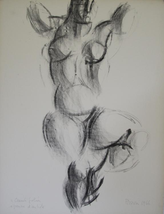 Isa PIZZONI - Original print - Lithograph - Naked woman n°3