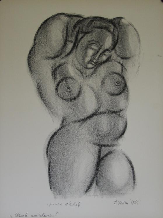 Isa PIZZONI - Original print - Lithograph - Naked woman n°6