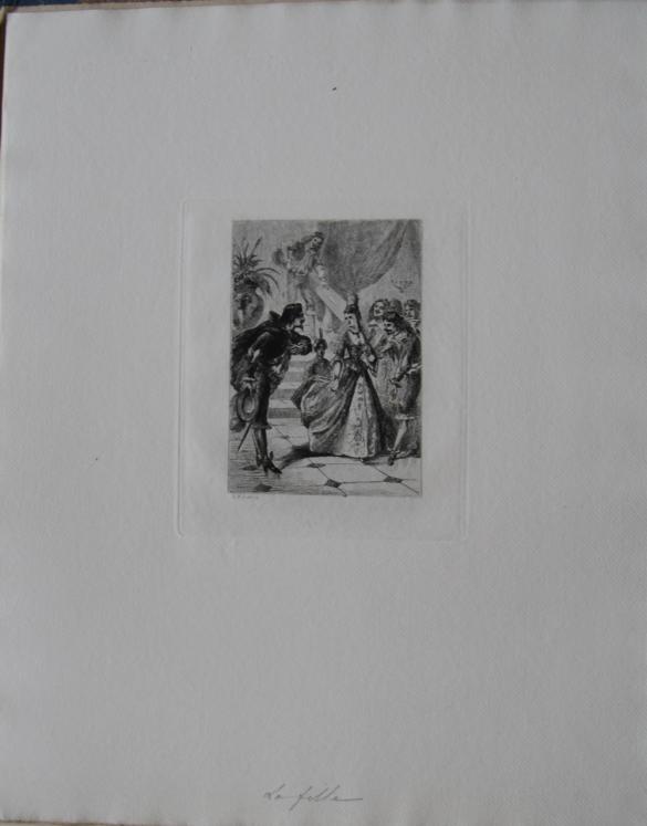 Henri RIBALLIER - Original print - Etching - La Fontaine's daughter