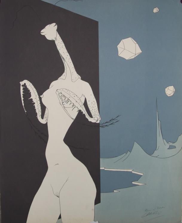 Félix LABISSE - Original print - Lithograph - The religious lover