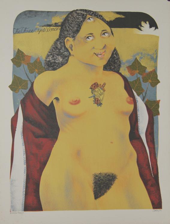 Dennis GEDEN - Original print - Lithography - The tree eyed woman