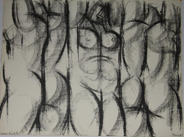 Isa PIZZONI - Original print - Lithograph - The three nudes