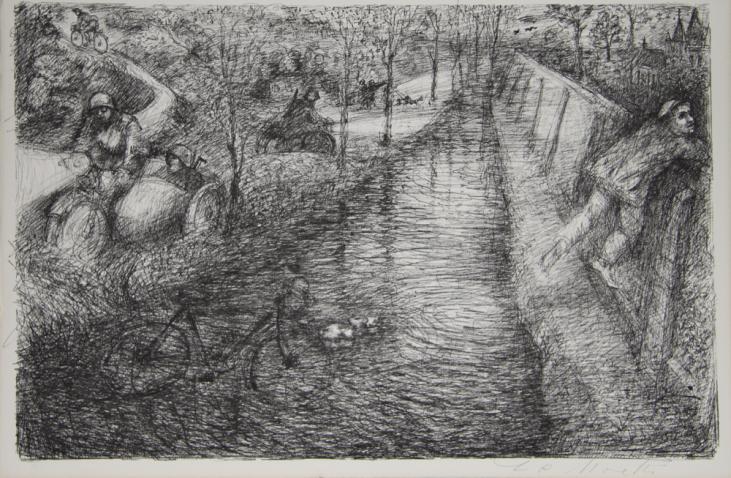 Lucien Philippe MORETTI - Original print - Lithograph - The poacher of God, plate 2