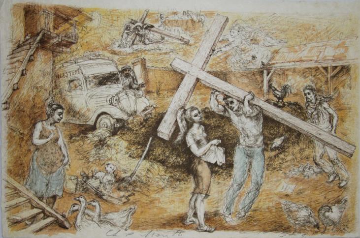 Lucien Philippe MORETTI - Original print - Lithograph - The poacher of God, plate 7