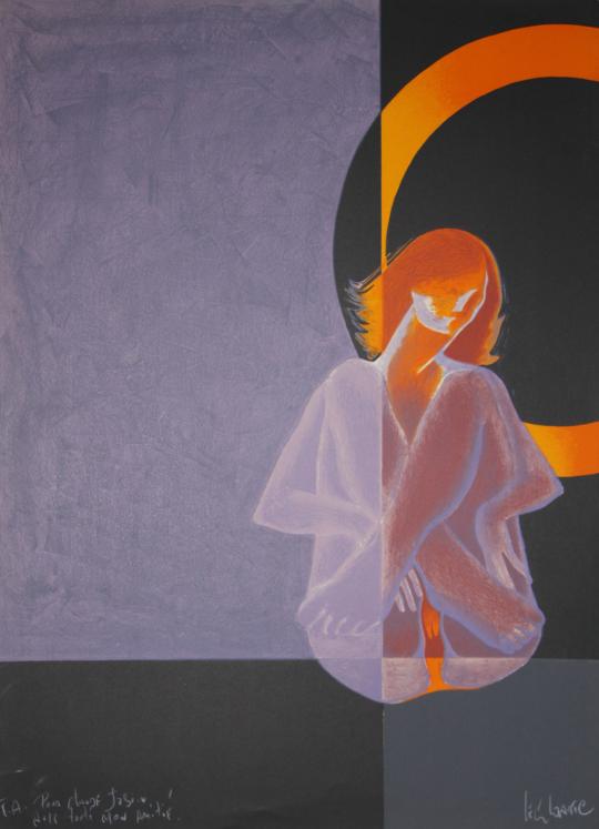 Gérard LE CLOAREC - Original print - Lithograph - Young woman in the sun