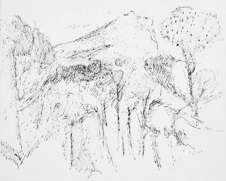 Guy Bardone - Original drawing - Ink - Jura's Landscape