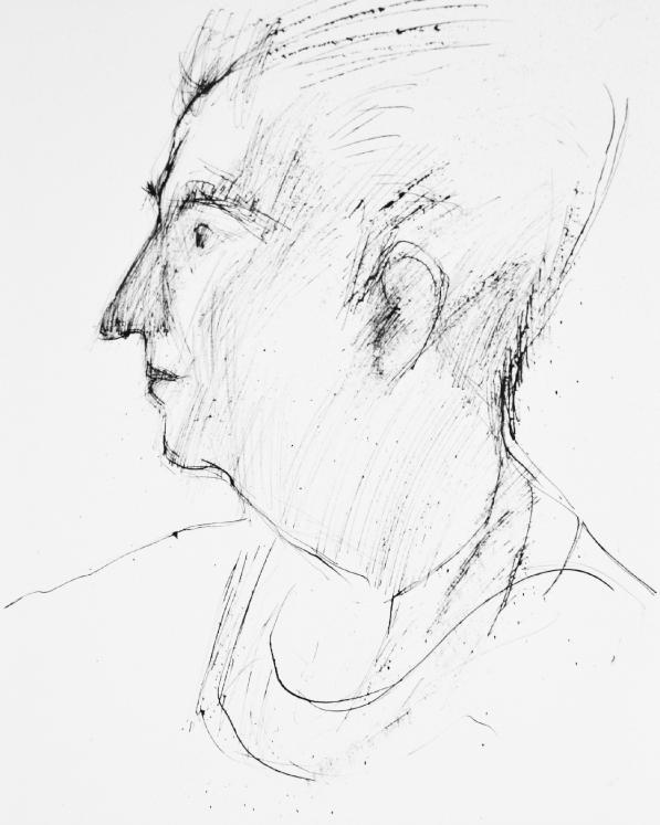 Guy Bardone - Original drawing - Ink - René Genis' portrait 1