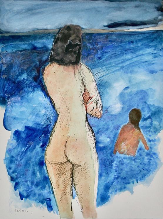 Guy Bardone - Original Painting - Watercolour - Swimmer
