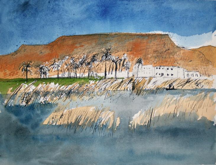 Guy Bardone - Original Painting - Watercolour - The reeds of the Nile