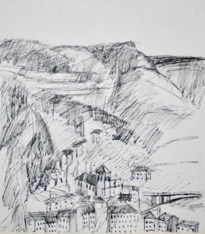 Guy Bardone - Original Drawing - Ink - Jura, Saint-Claude