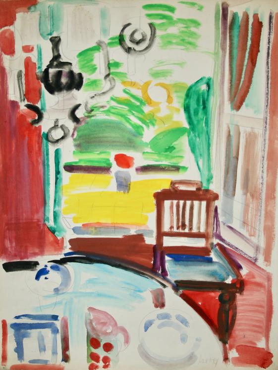 Robert SAVARY - Original painting - Gouache - Dining room